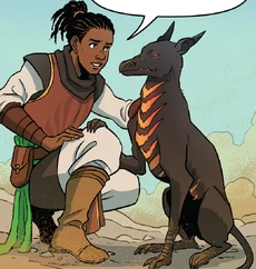 The charhound Ember accompanied the Jedi Bell Zettifar.