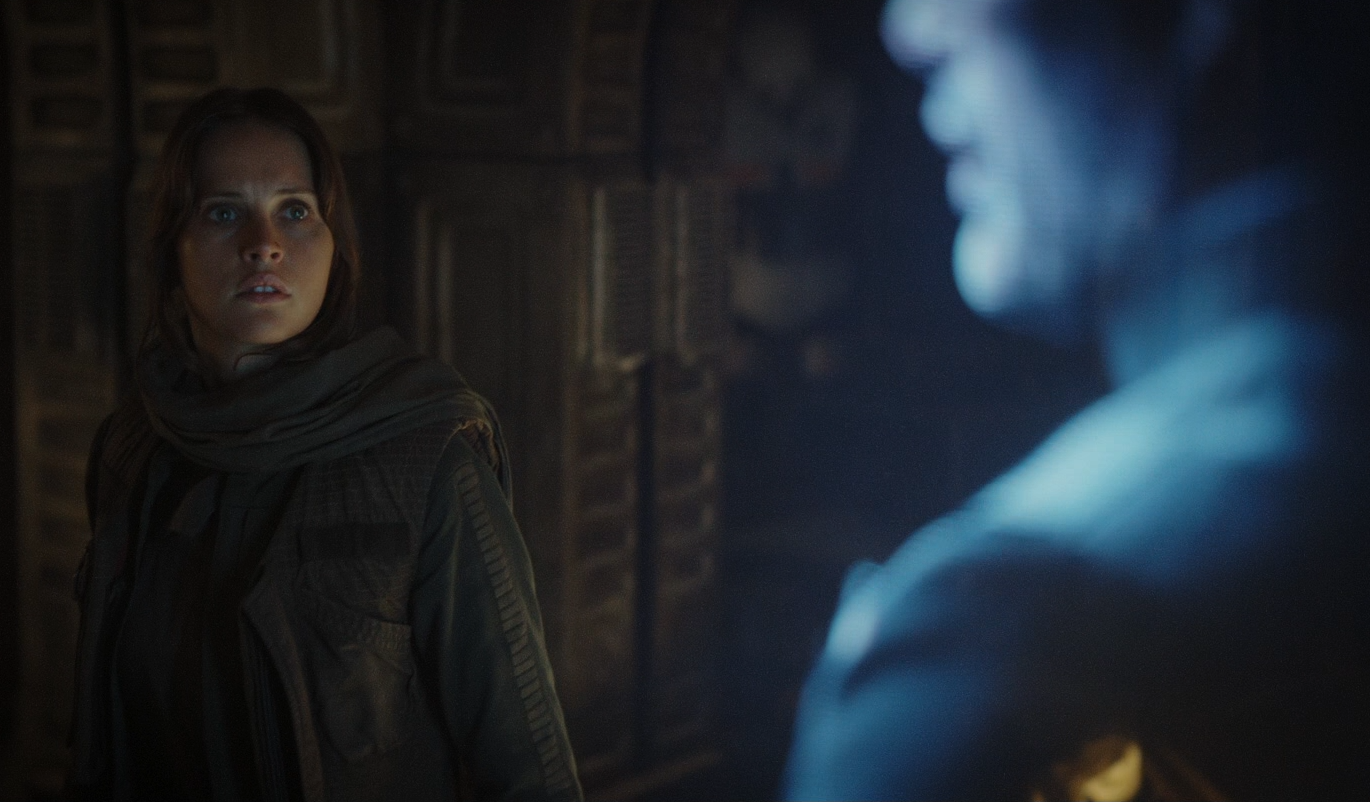 G2-1B7 was present when Jyn Erso watched a hologram of her father, Galen Erso.