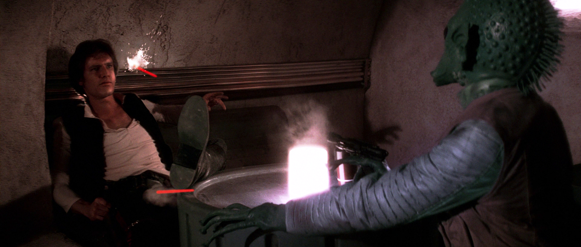 Greedo's big miss in the 2004 DVD version of A New Hope