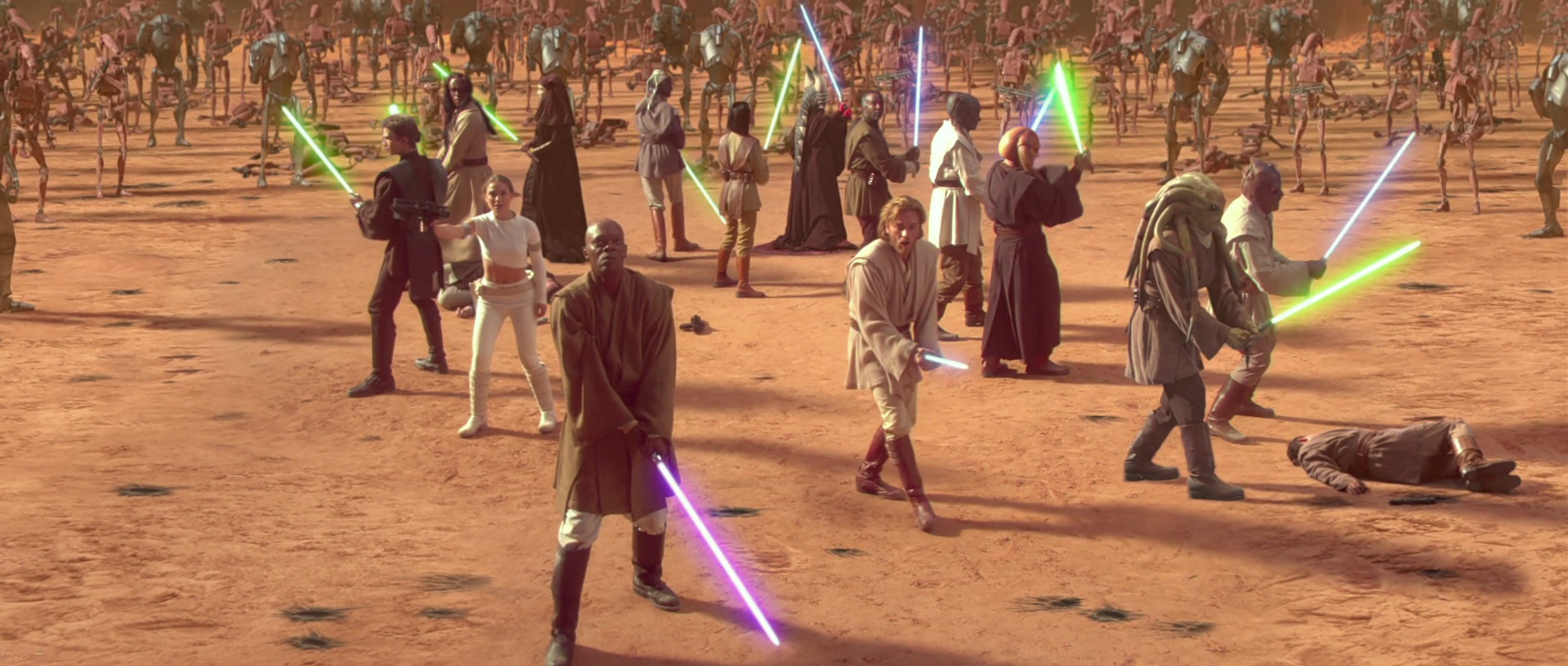 Mace Windu and his allies held out long enough for Yoda to arrive with the clone troopers of the Grand Army.