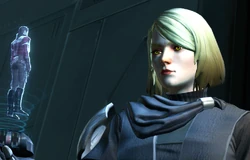 Lana Beniko contacts Theron Shan.