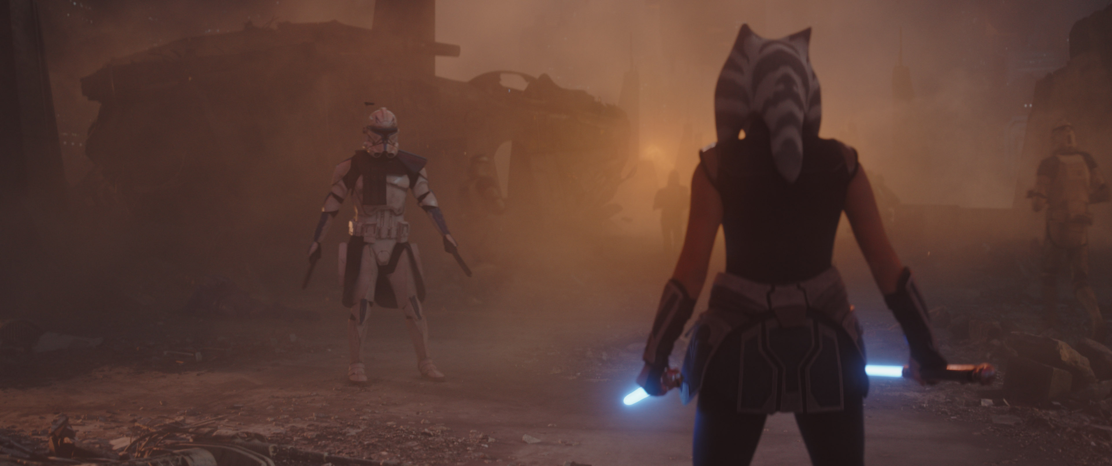 Rex and Ahsoka Tano during the battle