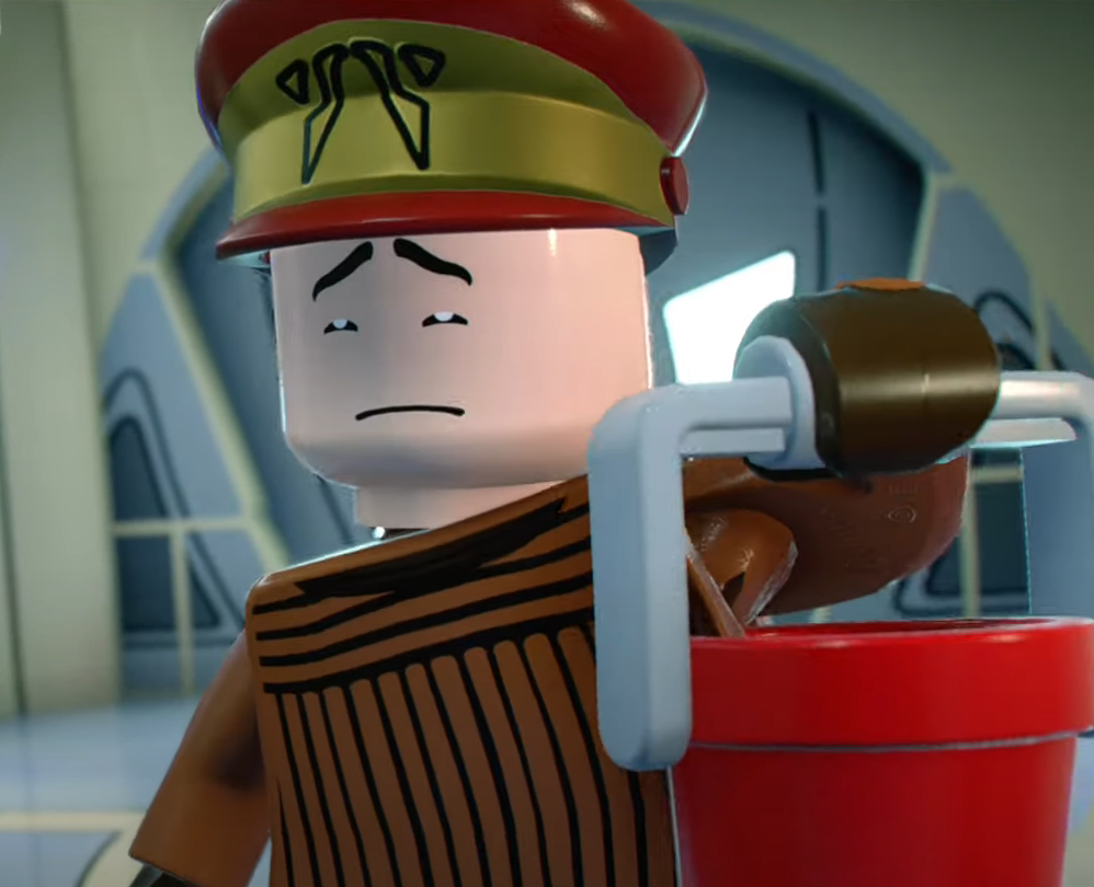 Theomet Danlé is depicted with a cap rather than a helmet in LEGO Star Wars: The Skywalker Saga.