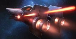 Aウイングは回転マウントに取り付けられたレーザー砲で背後の敵を攻撃することができた