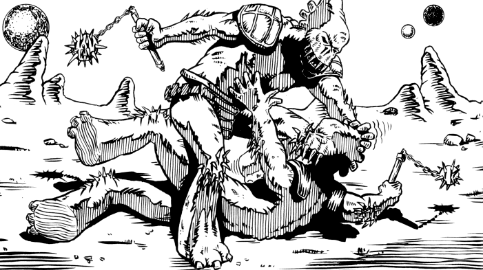 Bitthævrian fighting with Dematoil weapons