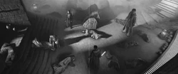 Concept artwork of the Brendok courtyard slaughter, Stephen Tappin[69]