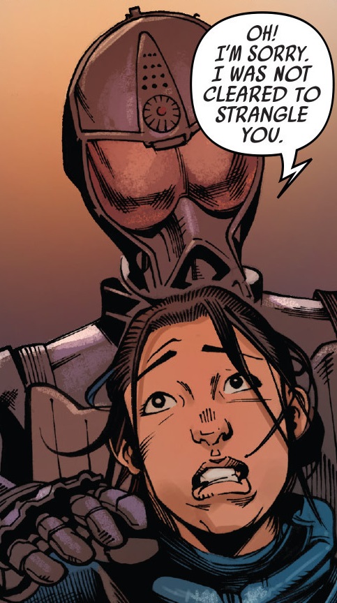 The droid apologizes to Aphra