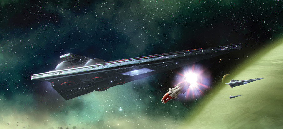 The Interdictor prevents a CR90 corvette from entering hyperspace.