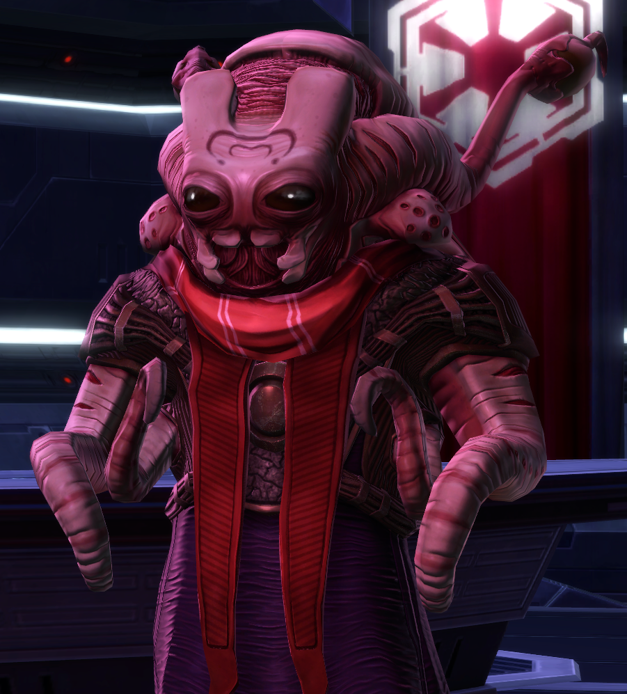 When the Sith Empire made its initial contact with the Gree species (member of the species pictured), Threnoldt reported on the matter directly to the Dark Council.