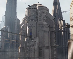 New republic defense coruscant skyscraper