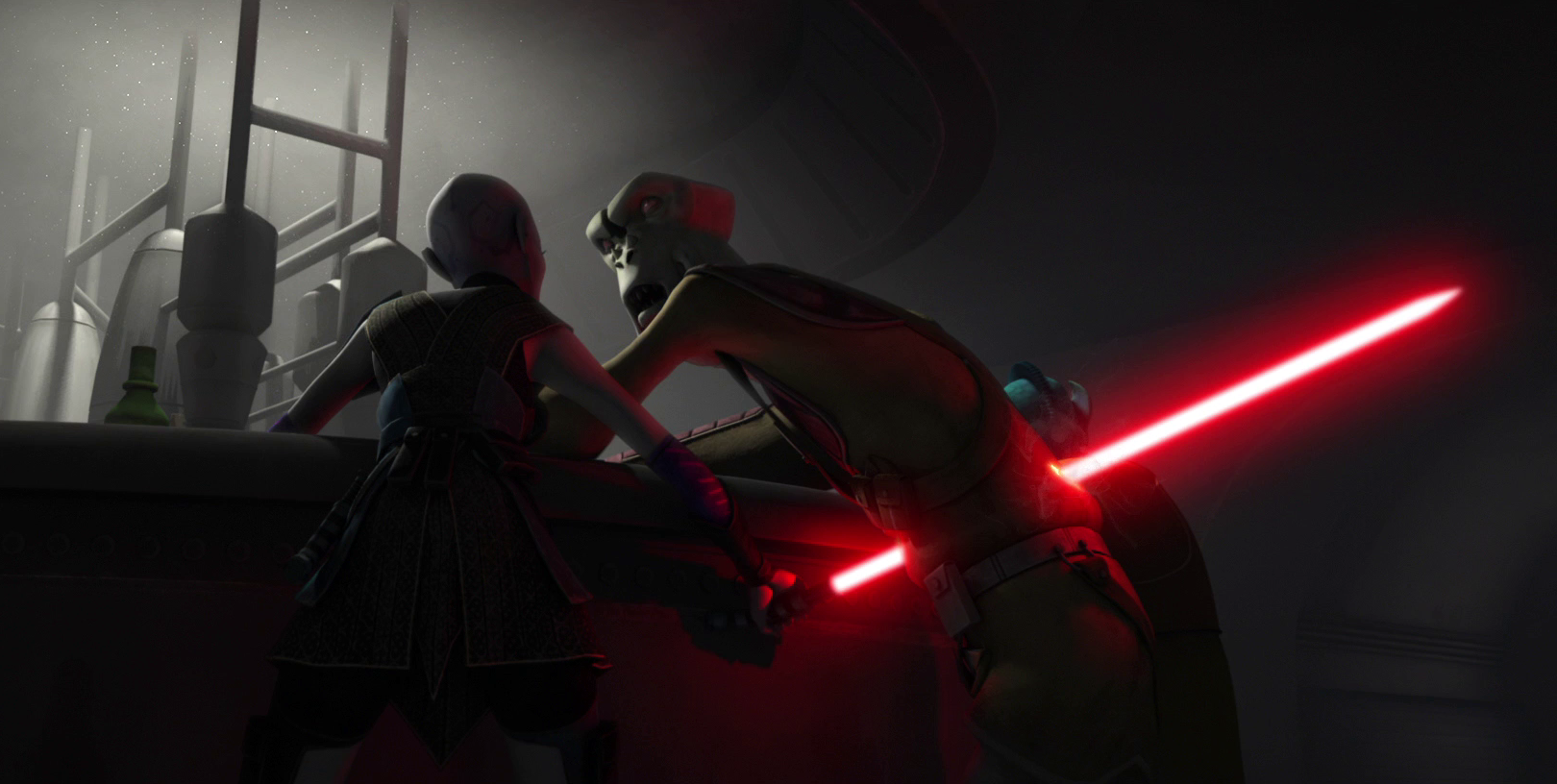 Ventress murders Oked for his aggressive propositioning.