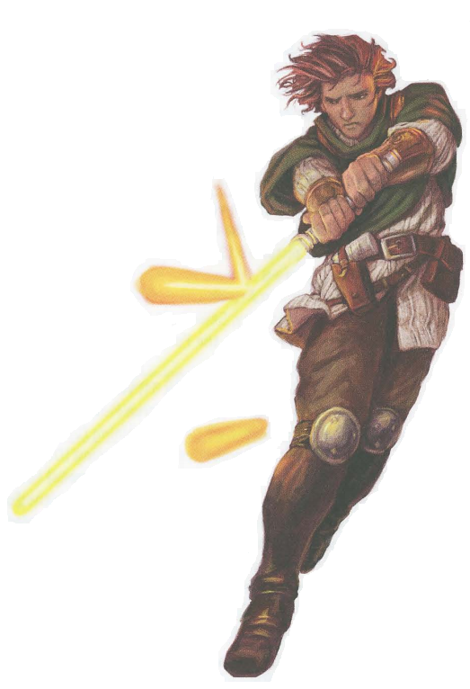 Zayne Carrick deflecting blaster bolts