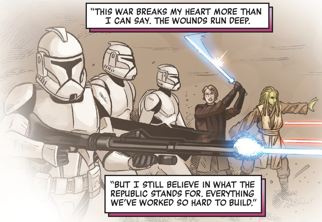 With the galaxy in a state of war, the Jedi became generals in the Grand Army of the Republic.