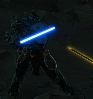 The apprentice battles the Flesh Raider who stole Laotah's saber.