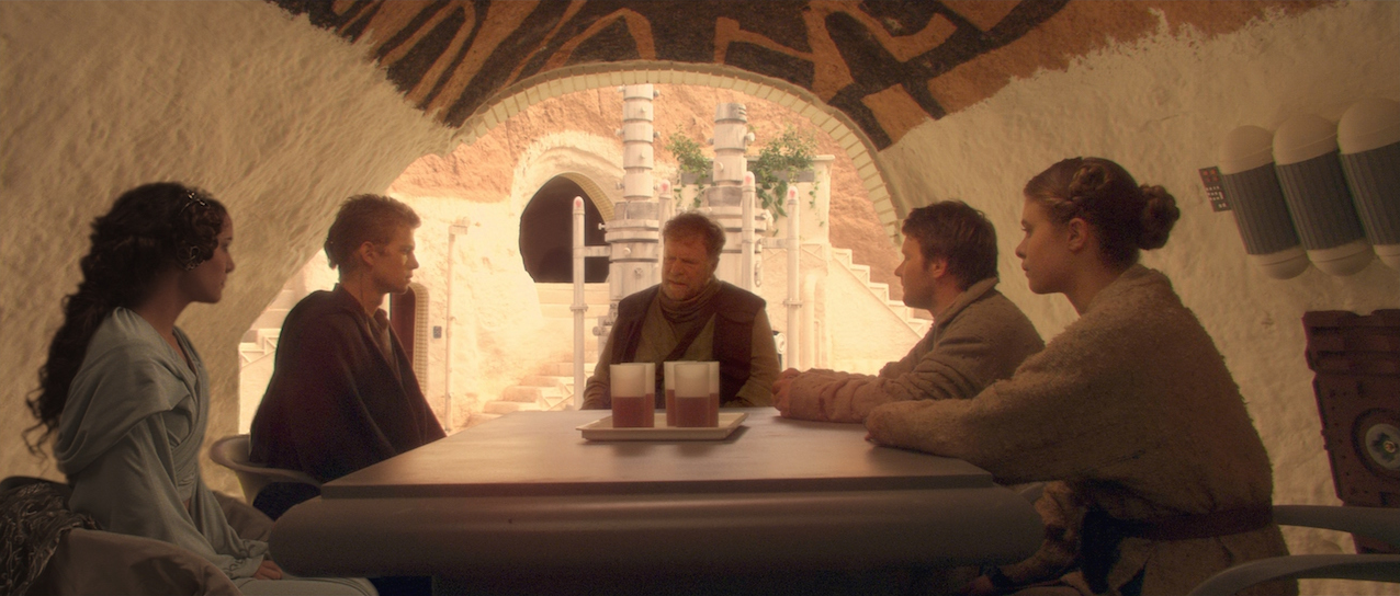 The Lars family met Shmi's son, the Jedi Anakin Skywalker, who returned to Tatooine after his mother's capture.