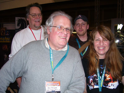 Four members of the Legacy team at the 2007 New York Comic Con: Randy Stradley, John Ostrander, Sean Cooke, and Jan Duursema.