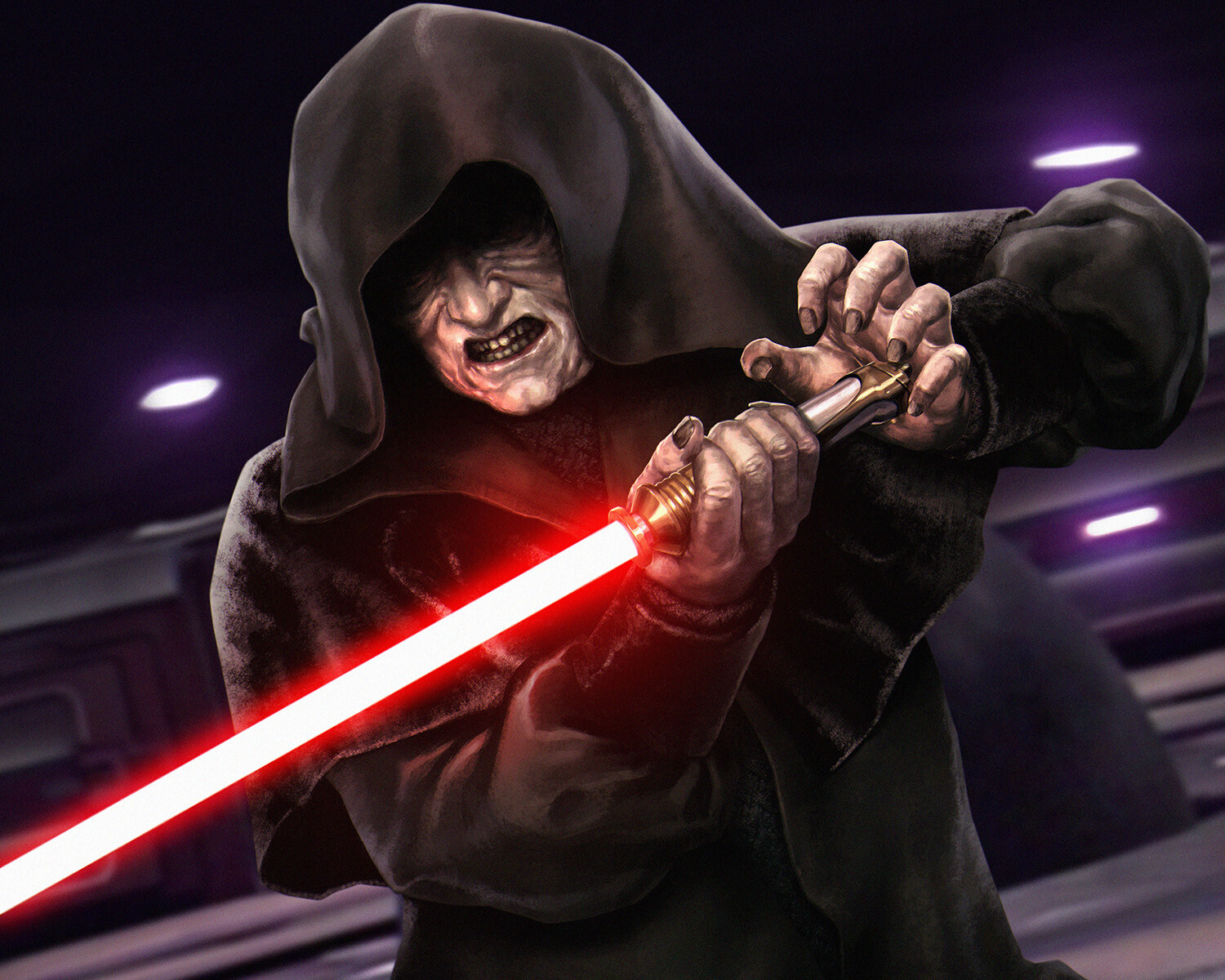 Sidious was as deadly with a single lightsaber as he was with dual sabers.