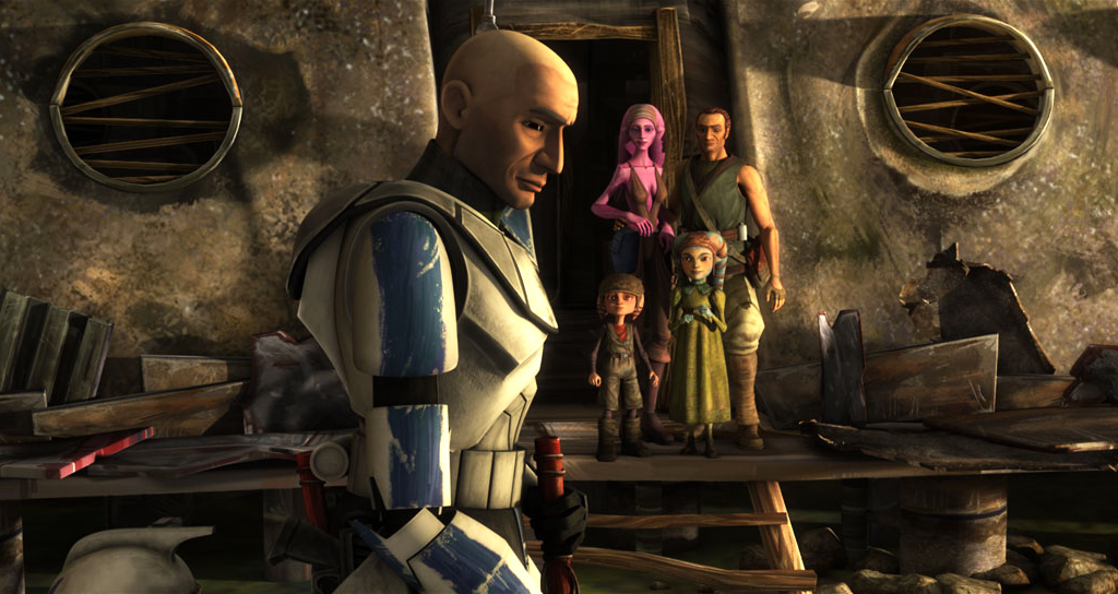 Captain Rex bids farewell to the Lawquane family.