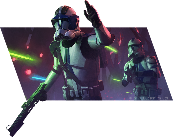 A heavy weapons clone trooper as a Clone Commander on Umbara.