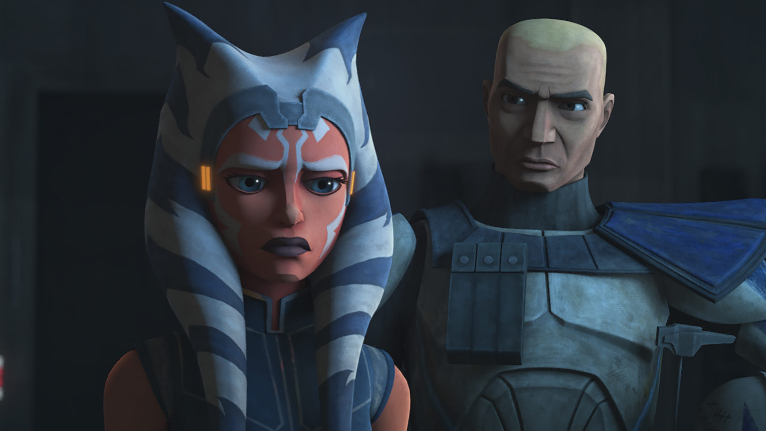 Ahsoka Tano and Rex, who used the clone trooper's body to fake their deaths