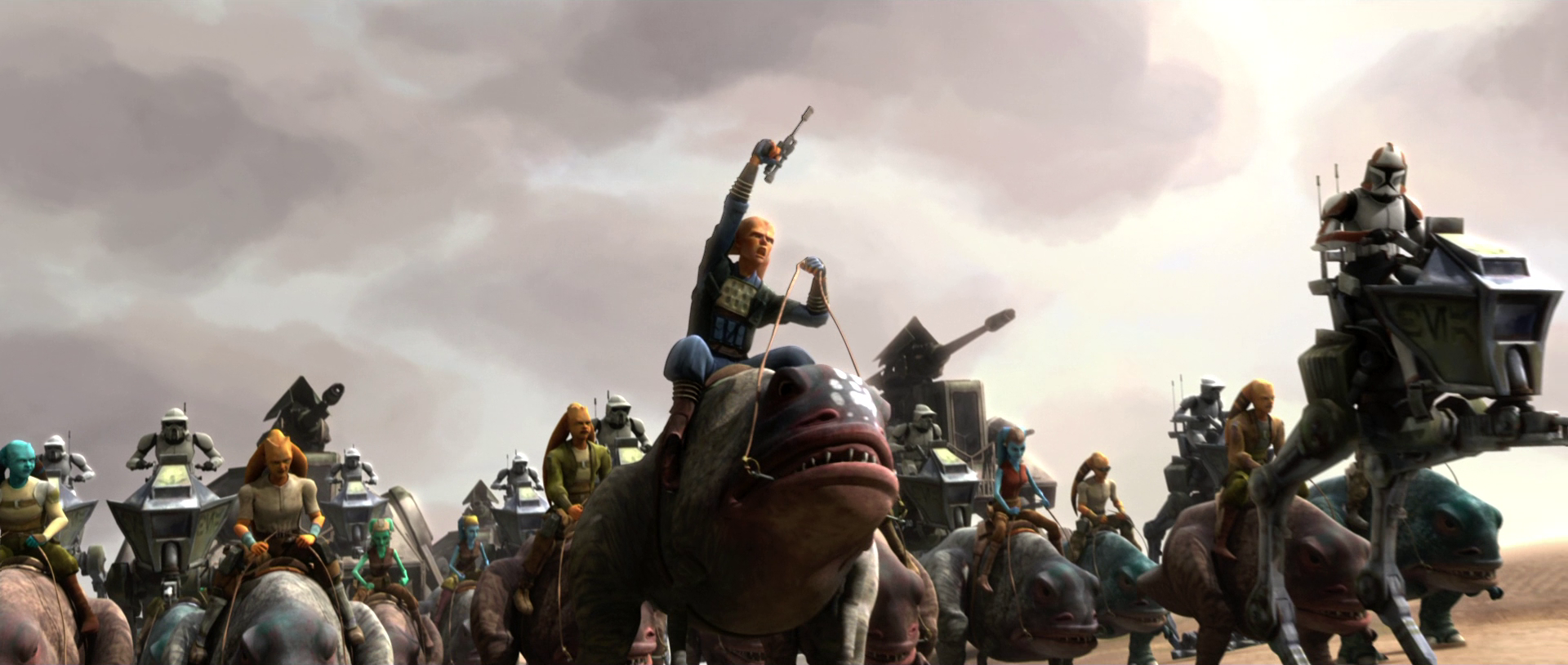 Syndulla leads the charge into Lessu, where the Twi'lek Resistance and the Republic successfully seize the capital.