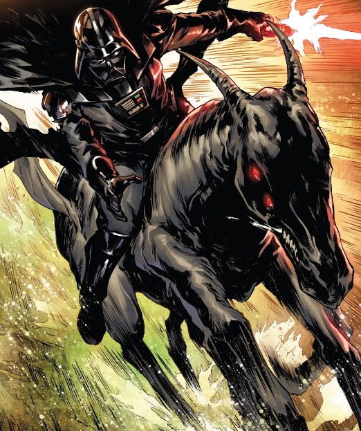 Vader rides in on a black steed