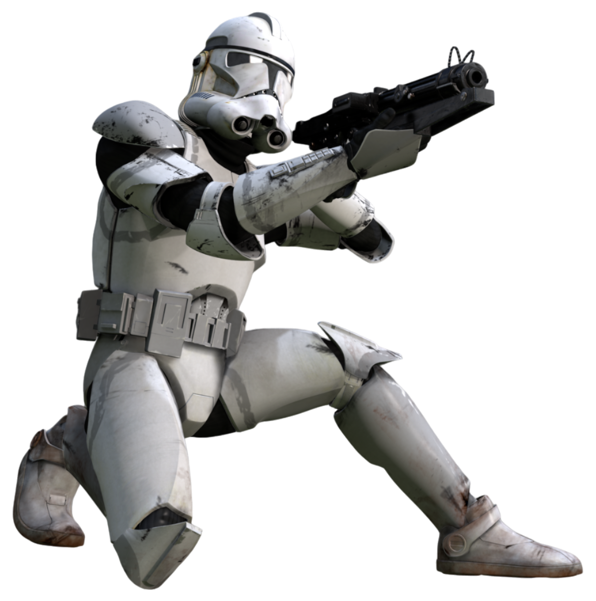 The first clone stormtroopers retained their Phase II armor for a short time.