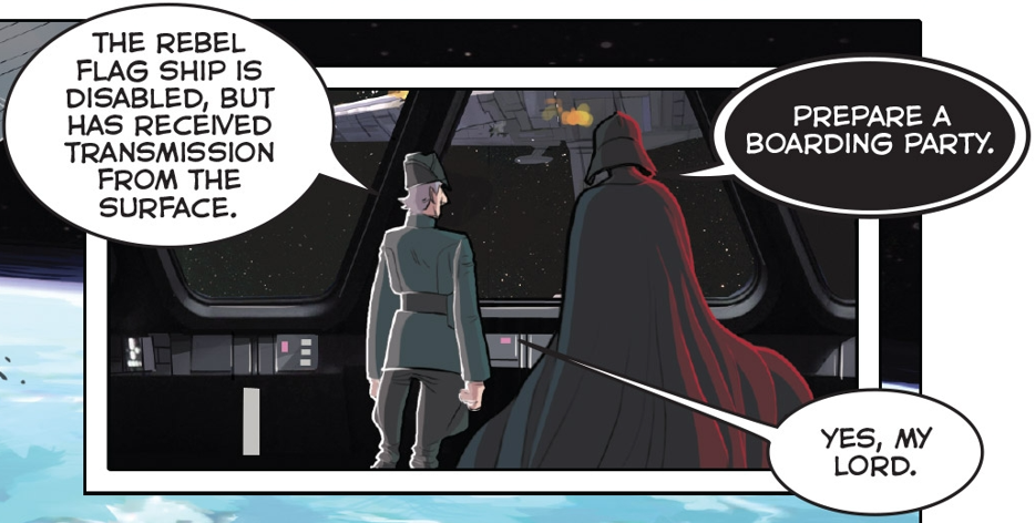 Shaef Corssin was given abbreviated dialogue and depicted with gray hair in Star Wars: Rogue One Graphic Novel Adaptation.