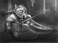 An ancient armored Hutt warrior.