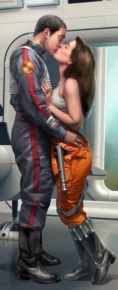 Jagged Fel and Jaina Solo share their first kiss on Borleias.