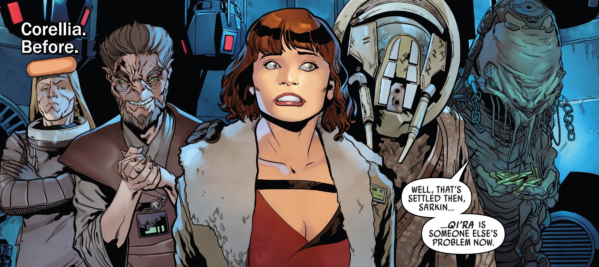 Lady Proxima sells Qi'ra to Sarkin Enneb.