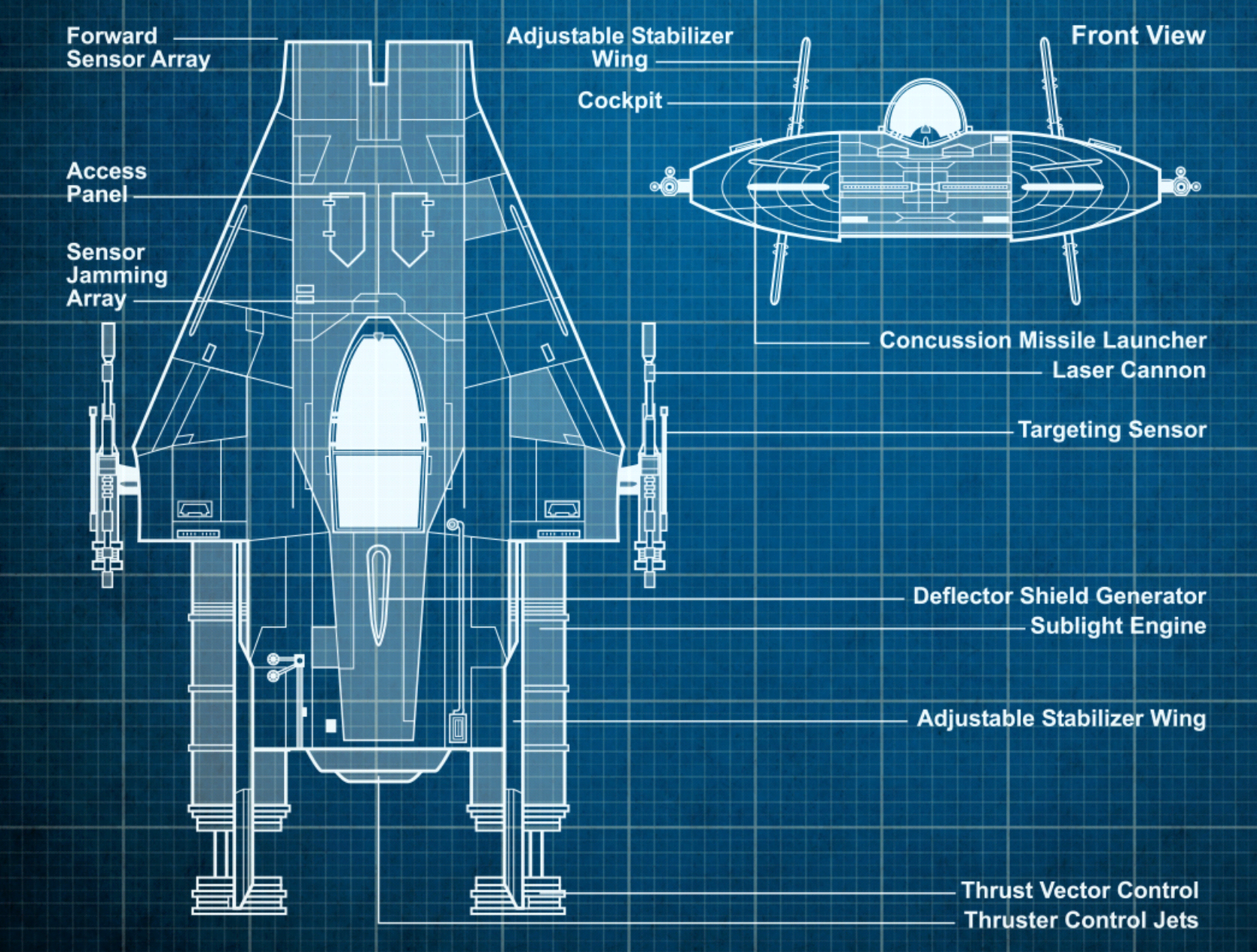 A-wing interceptor schematics