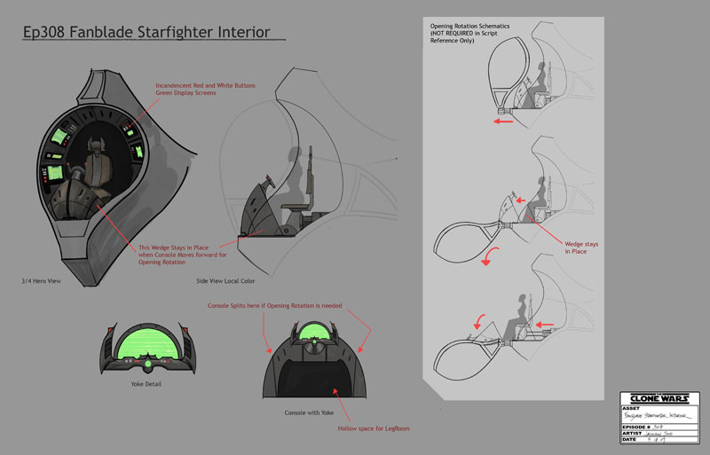 Concept art of the fanblade fighter's cockpit