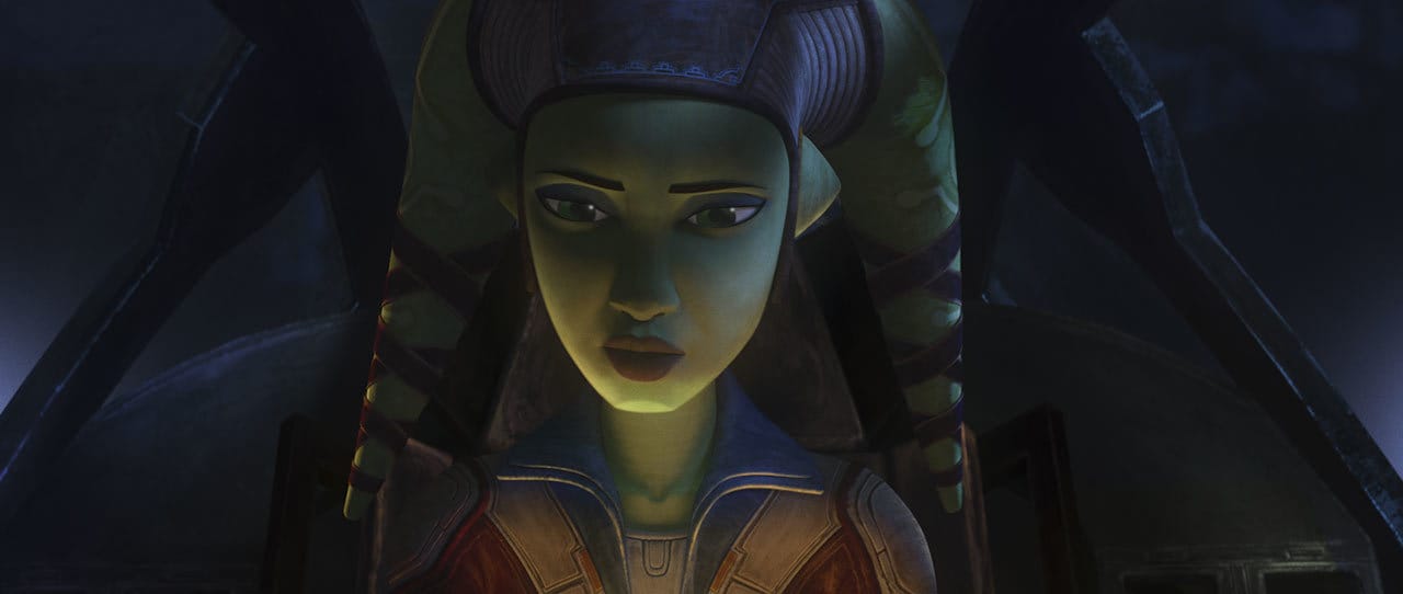 Hera piloting the Imperial shuttle