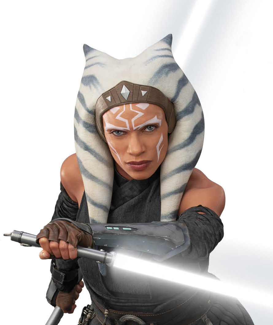 Ahsoka Tano's lightsabers were white, due to her purifying a pair of red kyber crystals that were "bled."