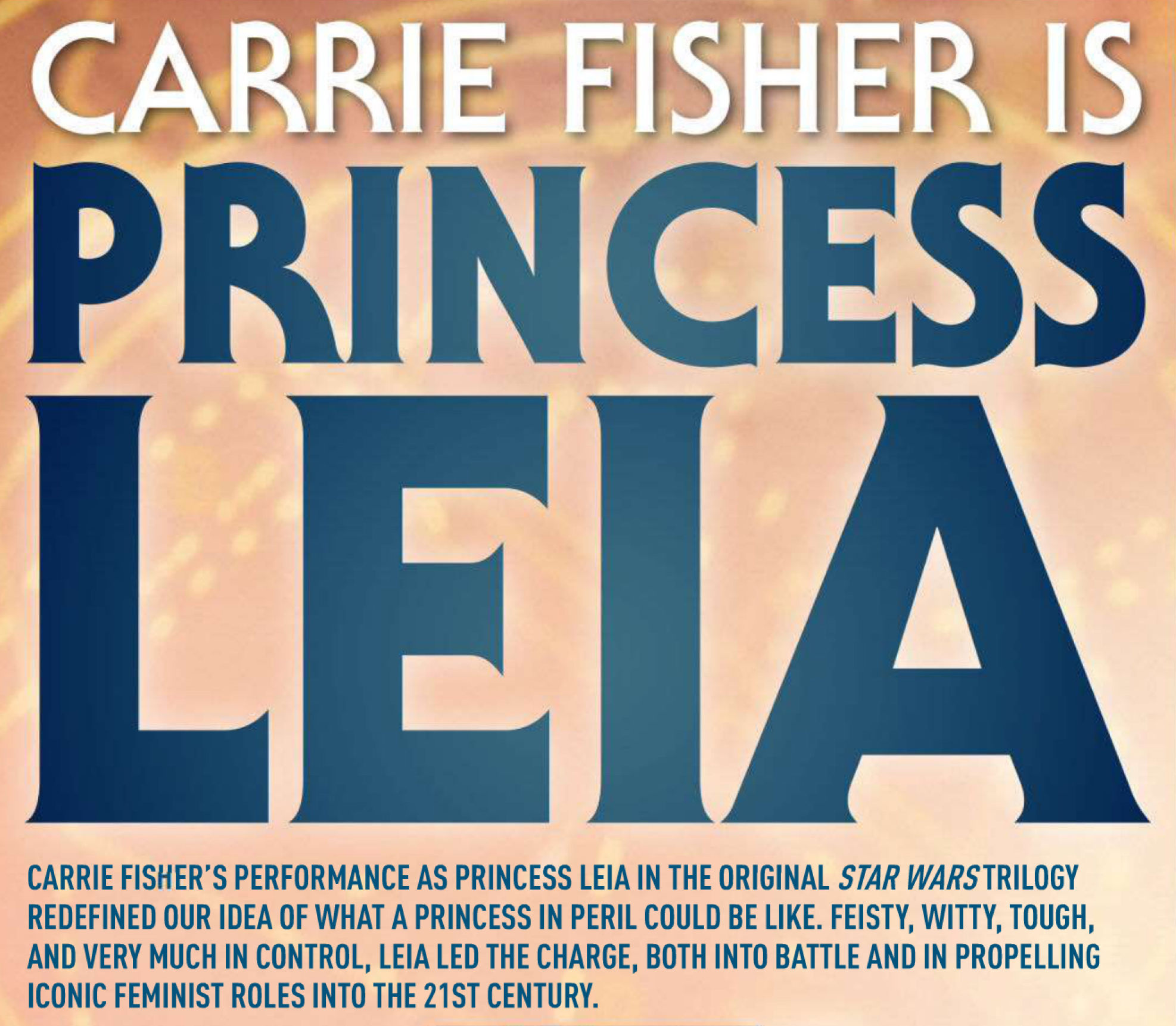 Carrie Fisher Is Princess Leia appearance in Common Appearance