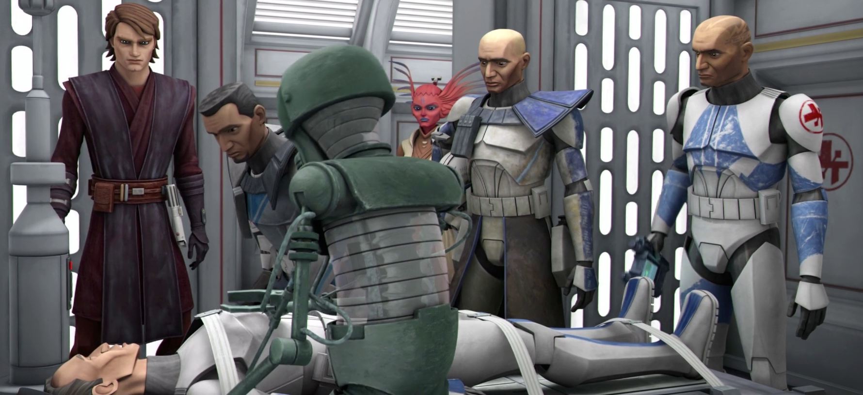 Tup is examined by Republic forces.