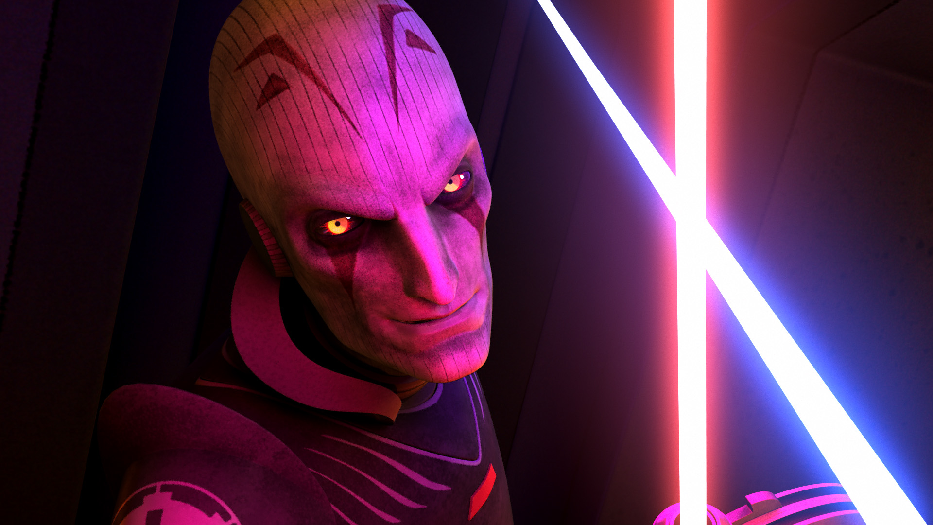 The Inquisitor engages in a lightsaber duel with Kanan Jarrus.