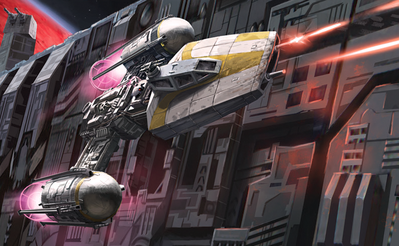 Krail flying his Y-wing during the Battle of Yavin