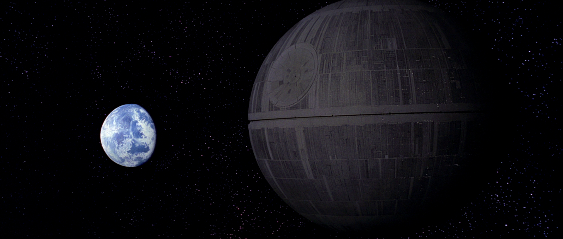 The Death Star arrives in the Alderaan system.