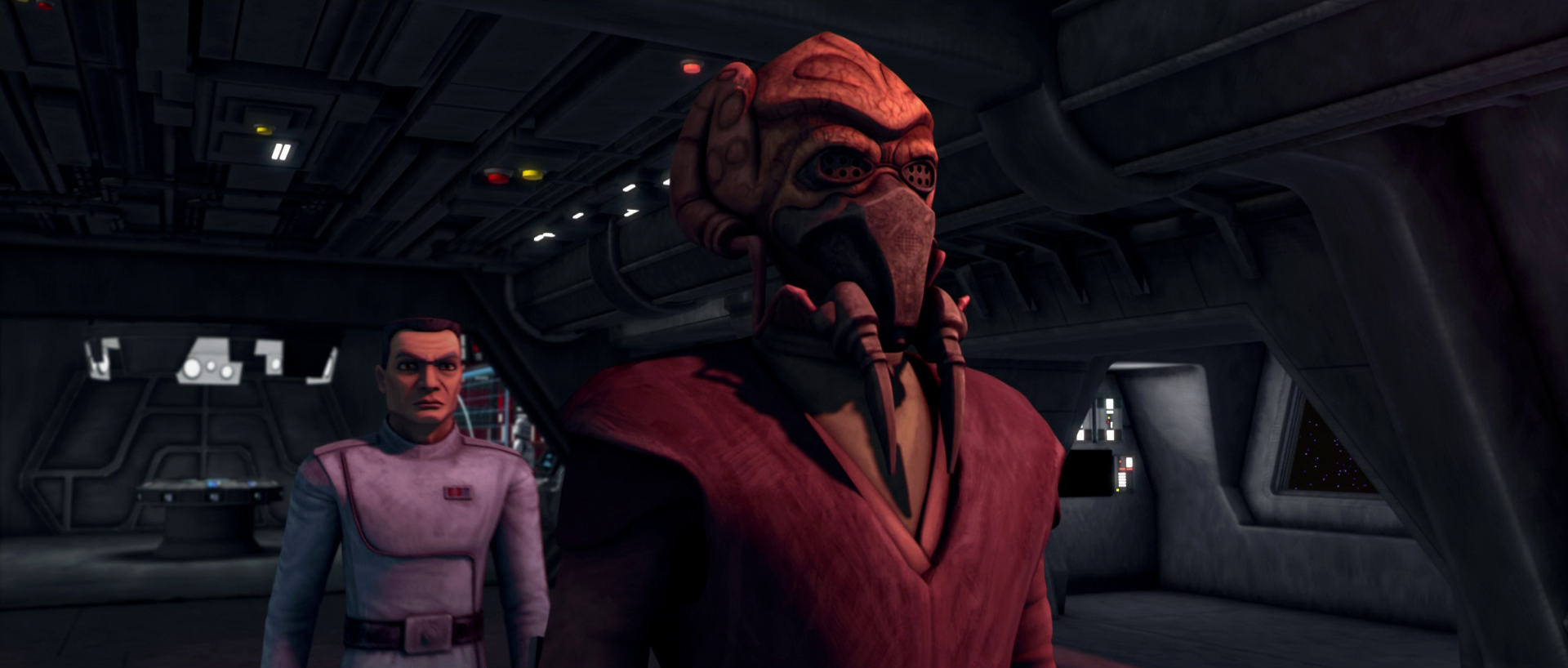 Plo Koon and Wolffe aboard the Triumphant.