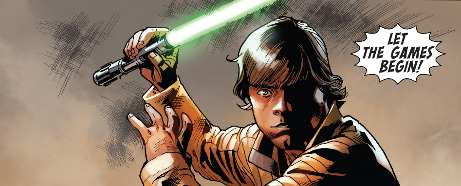 Luke using a different lightsaber against a roggwart.