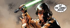 Luke using a different lightsaber against a roggwart.