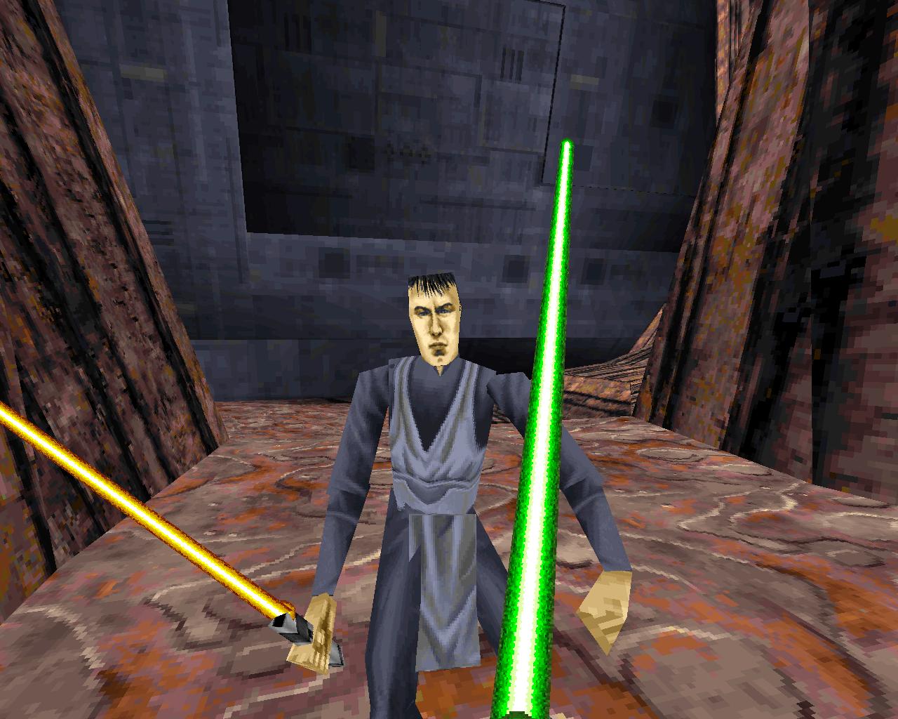 Yun and Katarn duel near the downed Sulon Star in a non-canon scenario.