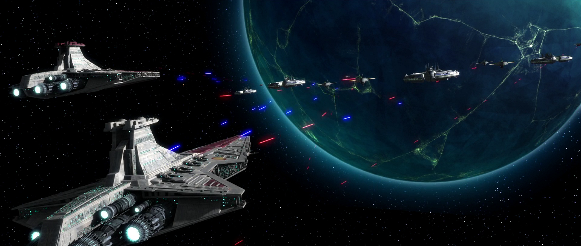 The Galactic Republic deployed a fleet of Venator-class Star Destroyers to break through the Separatist blockade of Christophsis.