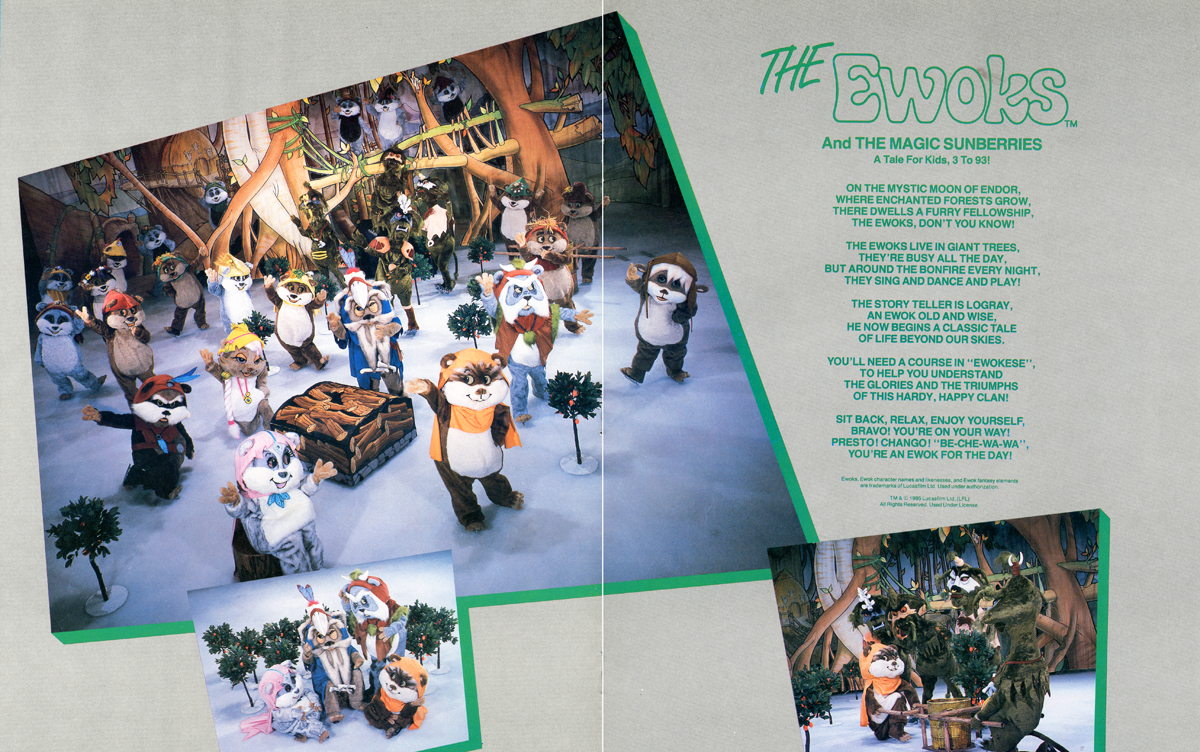 Bravo America's program featured a two-page spread for "The Ewoks and the Magic Sunberries."