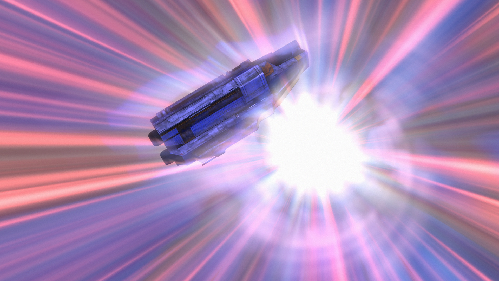 The Phantom falls out of hyperspace.