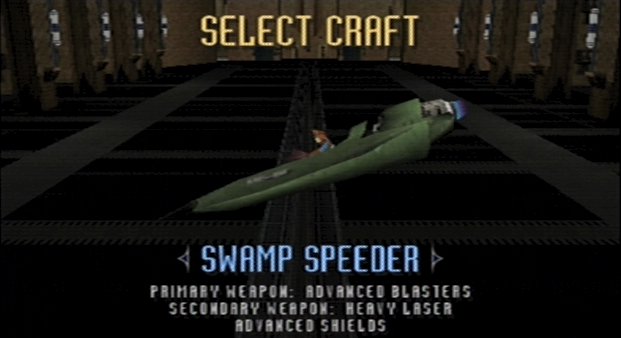 A side view of a Swamp Speeder