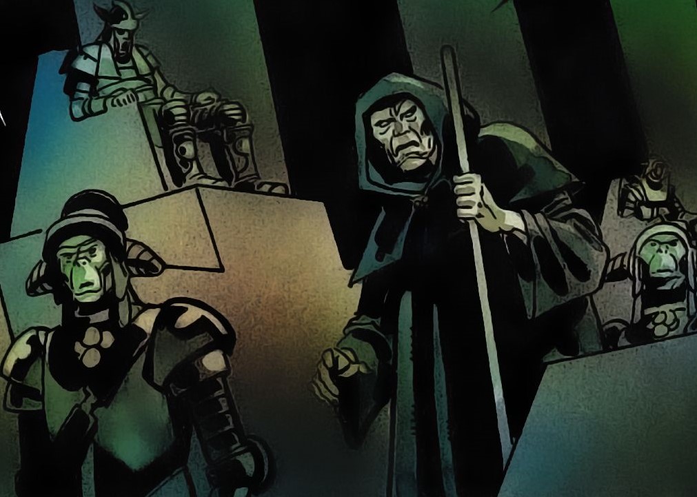 T'iaz (left) with Darth Sidious in the Valley of the Dark Lords.