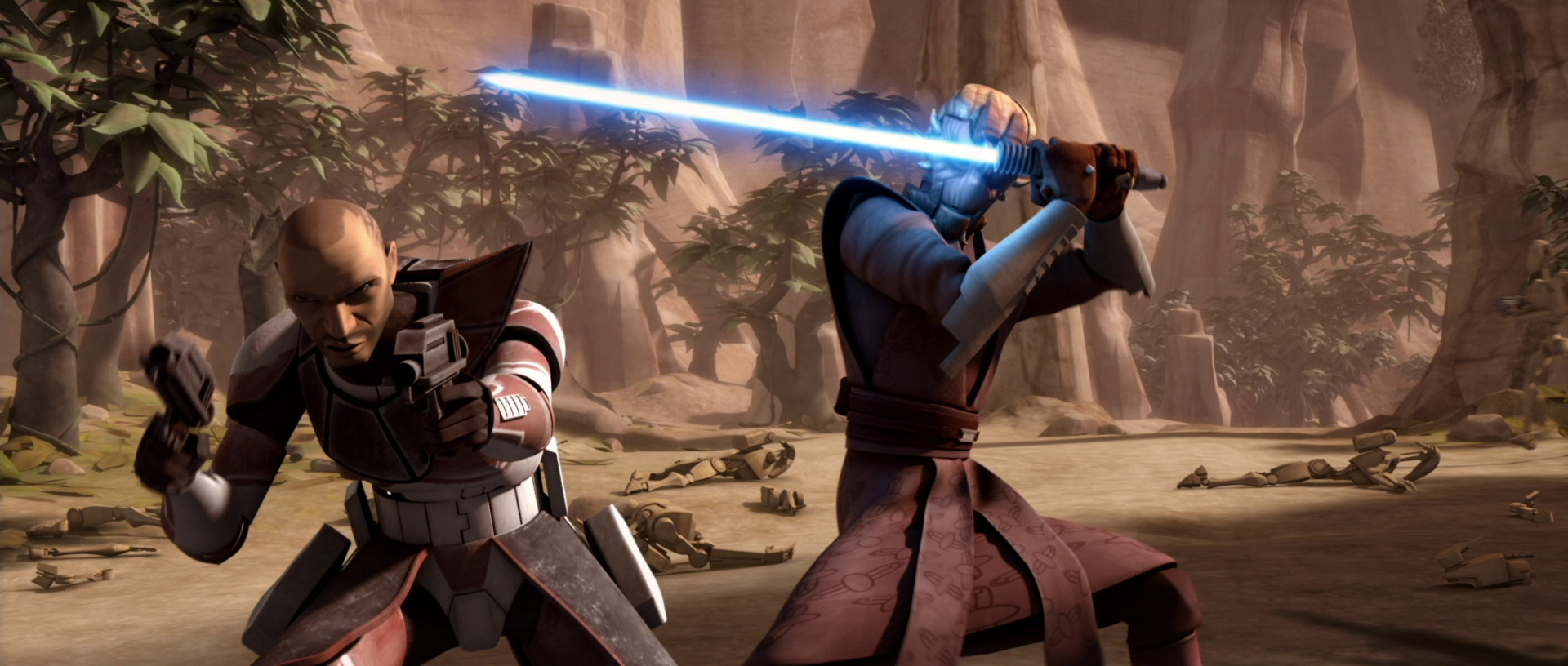 Di and Captain Keeli stand off against the Separatist forces.